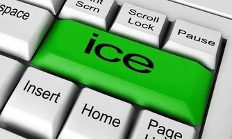 ice word on keyboard button photo
