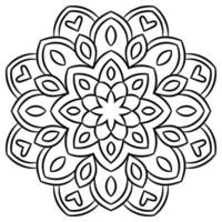 Outline Mandala. Ornamental round doodle flower isolated on white background. Geometric circle element. vector