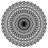 Outline Mandala. Ornamental round doodle flower isolated on white background. Geometric circle element. vector