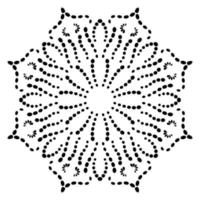 Dotted flower mandala. Decorative element. Ornamental round doodle isolated on white background. Geometric circle element. vector