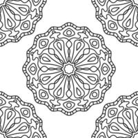 Fantasy seamless pattern with ornamental mandala. Abstract round doodle flower background. Floral geometric circle. vector