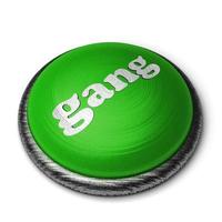 gang word on green button isolated on white photo