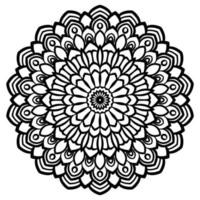 esquema mandala. flor de garabato redonda ornamental aislada sobre fondo blanco. elemento de círculo geométrico. vector