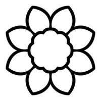 Outline Mandala. Ornamental round doodle flower isolated on white background. Geometric circle element. vector
