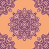 Fantasy seamless pattern with ornamental mandala. Abstract round doodle flower background. Floral geometric circle. vector