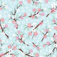 Cute Cherry Blossom Seamless Pattern