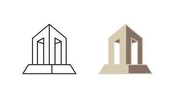 Canakkale Martyrs' Monument icon set with modern lines. Set about the day of March 18. Linear and colorful ready-made template. Simple linear vector white background.