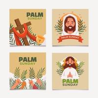 Set of Palm Sunday Greeting Card vector