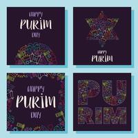 Happy Purim day greeting card vector