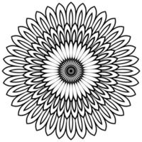 esquema mandala. flor de garabato redonda ornamental aislada sobre fondo blanco. elemento de círculo geométrico. vector