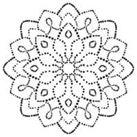 Dotted flower mandala. Decorative element. Ornamental round doodle isolated on white background. Geometric circle element. vector