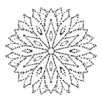 Dotted flower mandala. Decorative element. Ornamental round doodle isolated on white background. Geometric circle element. vector