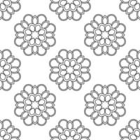 Fantasy seamless pattern with ornamental mandala. Abstract round doodle flower background. Floral geometric circle. vector