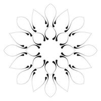 lindo mandala. flor ornamental redonda del doodle aislada en el fondo blanco. ornamento decorativo geométrico en estilo étnico oriental. vector