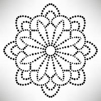 Dotted flower mandala. Decorative element. Ornamental round doodle isolated on white background. Geometric circle element. vector