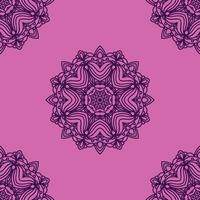 Fantasy seamless pattern with ornamental mandala. Abstract round doodle flower background. Floral geometric circle. vector