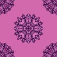 patrón sin costuras de fantasía con mandala ornamental. fondo de flor de garabato redondo abstracto. círculo geométrico floral. vector