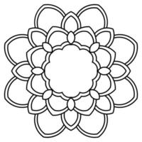 esquema mandala. flor de garabato redonda ornamental aislada sobre fondo blanco. elemento de círculo geométrico. vector