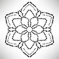 Dotted flower mandala. Decorative element. Ornamental round doodle isolated on white background. Geometric circle element. vector
