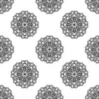 Fantasy seamless pattern with ornamental mandala. Abstract round doodle flower background. Floral geometric circle. vector