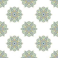 Abstract seamless pattern with mandala flower. Mosaic, tile. Floral background. vector