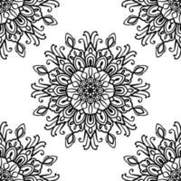 patrón sin costuras de fantasía con mandala ornamental. fondo de flor de garabato redondo abstracto. círculo geométrico floral. ilustración vectorial vector