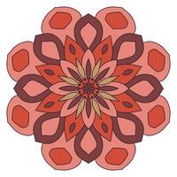 lindo colorido mandala. flor de garabato redonda ornamental aislada sobre fondo blanco. ornamento decorativo geométrico en estilo étnico oriental. vector