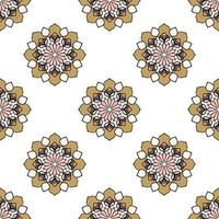 Abstract seamless pattern with mandala flower. Mosaic, tile. Floral background. vector