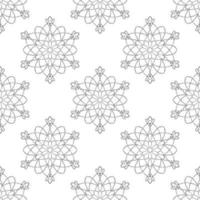 Fantasy seamless pattern with ornamental mandala. Abstract round doodle flower background. Floral geometric circle. vector