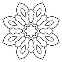 lindo mandala. flor ornamental redonda del doodle aislada en el fondo blanco. ornamento decorativo geométrico en estilo étnico oriental. vector