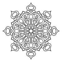 lindo mandala. flor ornamental redonda del doodle aislada en el fondo blanco. ornamento decorativo geométrico en estilo étnico oriental. vector