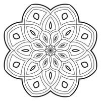 lindo mandala. flor ornamental redonda del doodle aislada en el fondo blanco. ornamento decorativo geométrico en estilo étnico oriental. vector