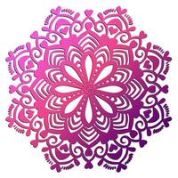 mandala de flores de degradado de colores. elemento decorativo dibujado a mano. elemento floral de fideos redondos ornamentales aislado sobre fondo blanco. vector