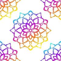 Fantasy gradient seamless pattern with ornamental mandala. Abstract round doodle flower background. Floral geometric circle. vector