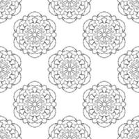 Fantasy seamless pattern with ornamental mandala. Abstract round doodle flower background. Floral geometric circle. vector