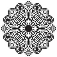 Outline Mandala. Ornamental round doodle flower isolated on white background. Geometric circle element. vector