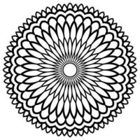 esquema mandala. flor de garabato redonda ornamental aislada sobre fondo blanco. elemento de círculo geométrico. vector