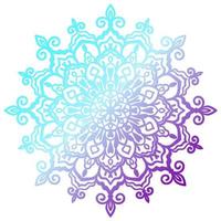 mandala de flores de degradado de colores. elemento decorativo dibujado a mano. elemento floral de fideos redondos ornamentales aislado sobre fondo blanco. vector