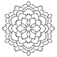 Dotted flower mandala. Decorative element. Ornamental round doodle isolated on white background. Geometric circle element. vector