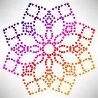 Dotted flower mandala. Decorative element. Ornamental round doodle isolated on white background. Geometric circle element. vector