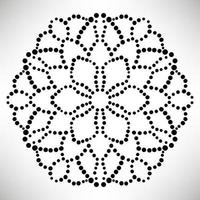 Dotted flower mandala. Decorative element. Ornamental round doodle isolated on white background. Geometric circle element. vector