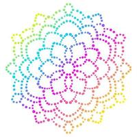 Dotted flower mandala. Decorative element. Ornamental round doodle isolated on white background. Geometric circle element. vector