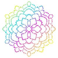 Dotted flower mandala. Decorative element. Ornamental round doodle isolated on white background. Geometric circle element. vector