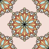 Abstract seamless pattern with mandala flower. Mosaic, tile. Floral background. vector