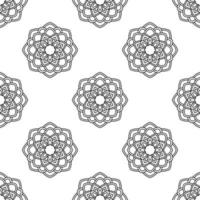 Fantasy seamless pattern with ornamental mandala. Abstract round doodle flower background. Floral geometric circle. vector