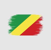 Congo flag brush stroke. National flag vector