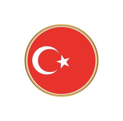 Turkey flag with golden frame