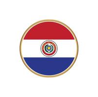 bandera paraguaya con marco dorado vector