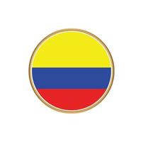 Colombia flag with golden frame vector