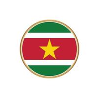 Suriname flag with golden frame vector